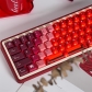 Red Flame Dragon Gradient 94+114 PBT Dye-subbed PC Crystal Semitransparent Backlit Cool Keycaps Set Screen Printing for Cherry MX Keyboard